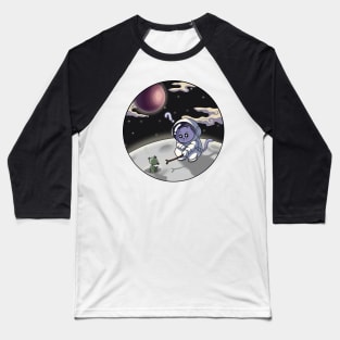 astronaut cat playing with aliens on the moon Baseball T-Shirt